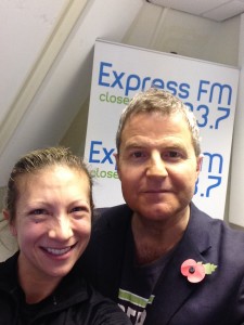 Gen Levrant with Express FM's Miles Henson