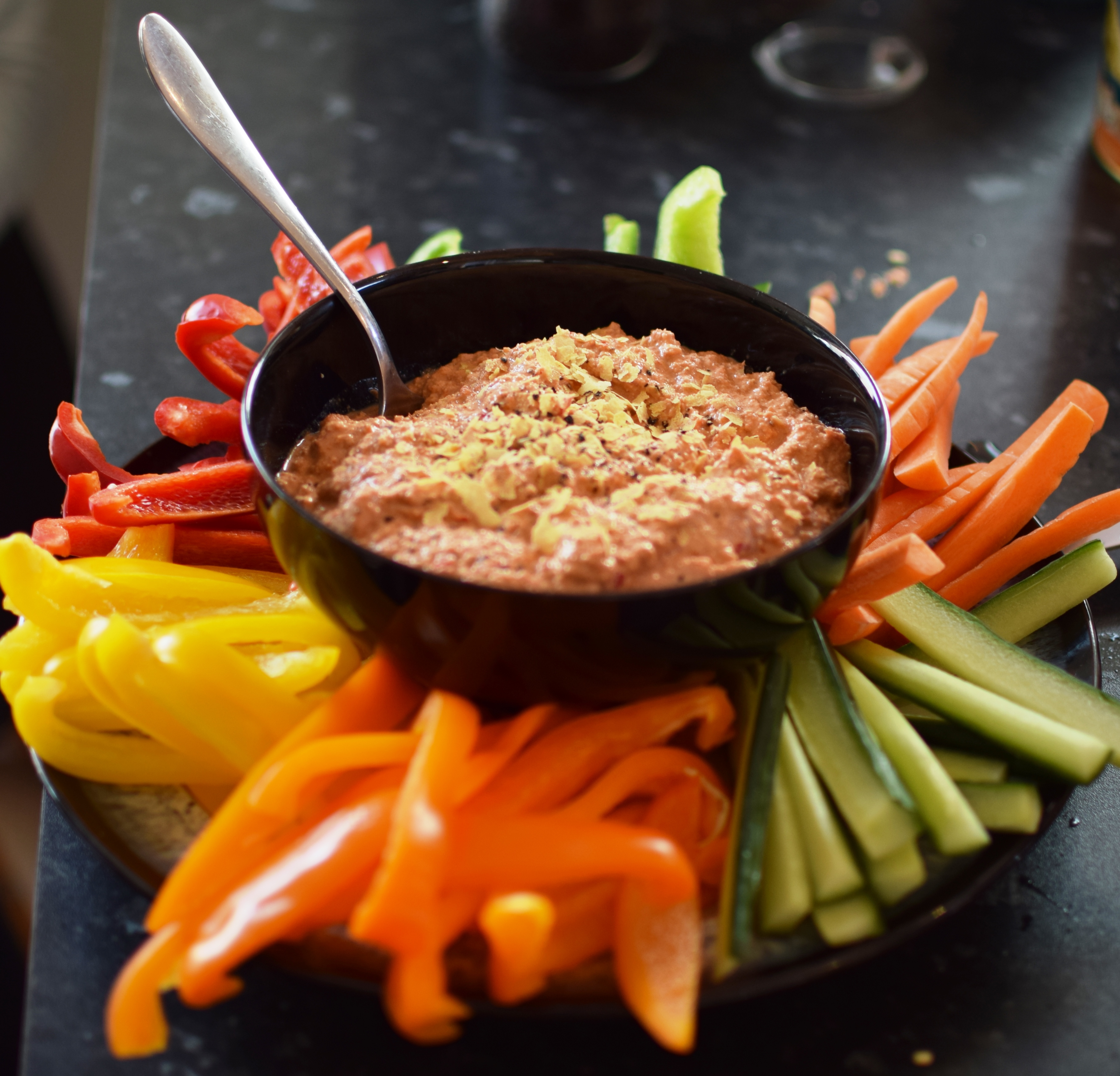 New Summer Recipe: Raw Red Pepper Hummus
